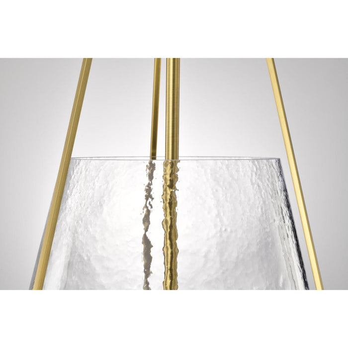 SATCO/NUVO Valentine Large Pendant Vintage Brass Finish Hammered Glass (60-8267)