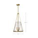 SATCO/NUVO Valentine Large Pendant Vintage Brass Finish Hammered Glass (60-8267)