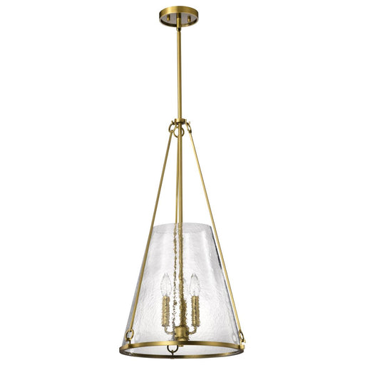 SATCO/NUVO Valentine Large Pendant Vintage Brass Finish Hammered Glass (60-8267)