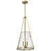 SATCO/NUVO Valentine Large Pendant Vintage Brass Finish Hammered Glass (60-8267)