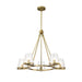 SATCO/NUVO Valentine 5-Light Chandelier Vintage Brass Finish Hammered Glass (60-8268)