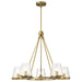 SATCO/NUVO Valentine 5-Light Chandelier Vintage Brass Finish Hammered Glass (60-8268)