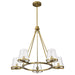 SATCO/NUVO Valentine 5-Light Chandelier Vintage Brass Finish Hammered Glass (60-8268)