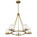 SATCO/NUVO Valentine 5-Light Chandelier Vintage Brass Finish Hammered Glass (60-8268)