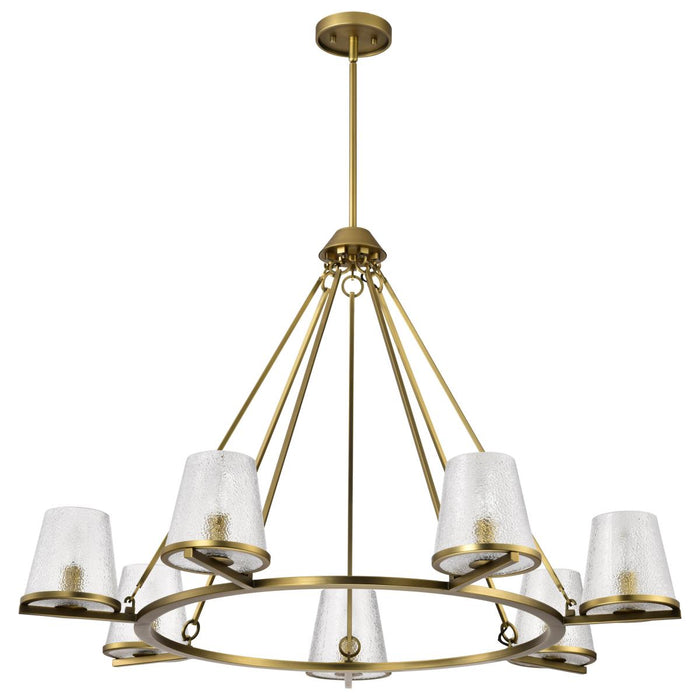 SATCO/NUVO Valentine 7-Light Chandelier Vintage Brass Finish Hammered Glass (60-8269)