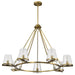 SATCO/NUVO Valentine 7-Light Chandelier Vintage Brass Finish Hammered Glass (60-8269)