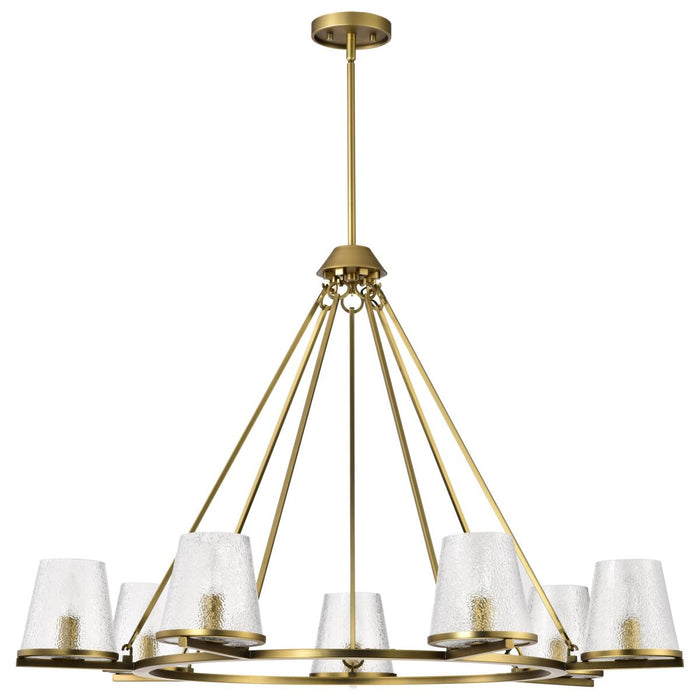 SATCO/NUVO Valentine 7-Light Chandelier Vintage Brass Finish Hammered Glass (60-8269)