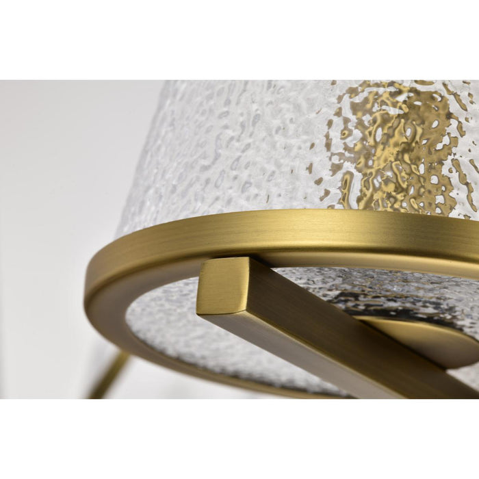 SATCO/NUVO Valentine 7-Light Chandelier Vintage Brass Finish Hammered Glass (60-8269)