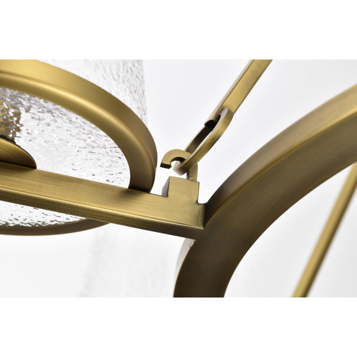 SATCO/NUVO Valentine 7-Light Chandelier Vintage Brass Finish Hammered Glass (60-8269)