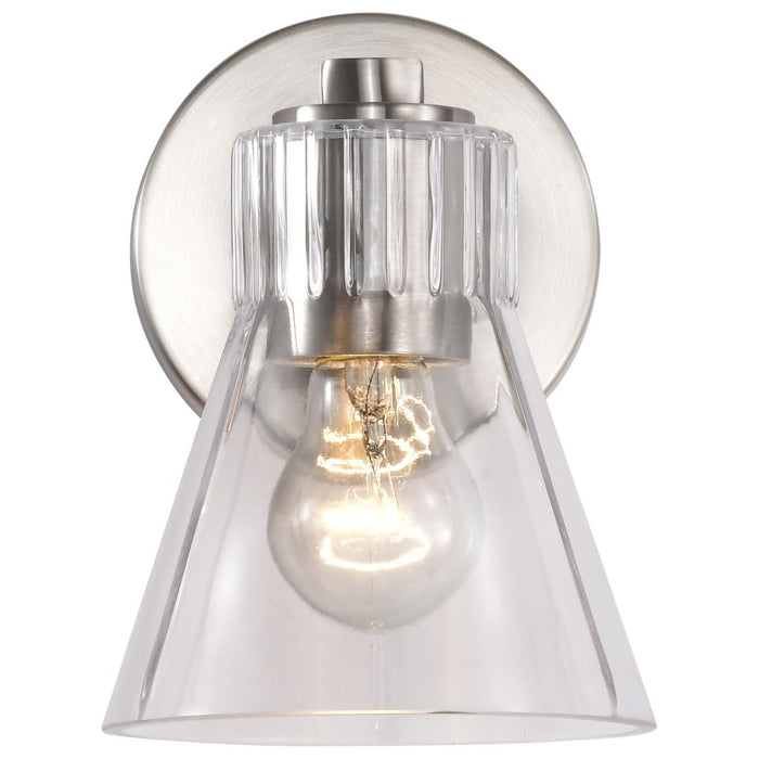 SATCO/NUVO Gianna 1-Light Vanity Brushed Nickel Finish Clear Glass (60-8331)