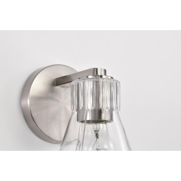 SATCO/NUVO Gianna 1-Light Vanity Brushed Nickel Finish Clear Glass (60-8331)
