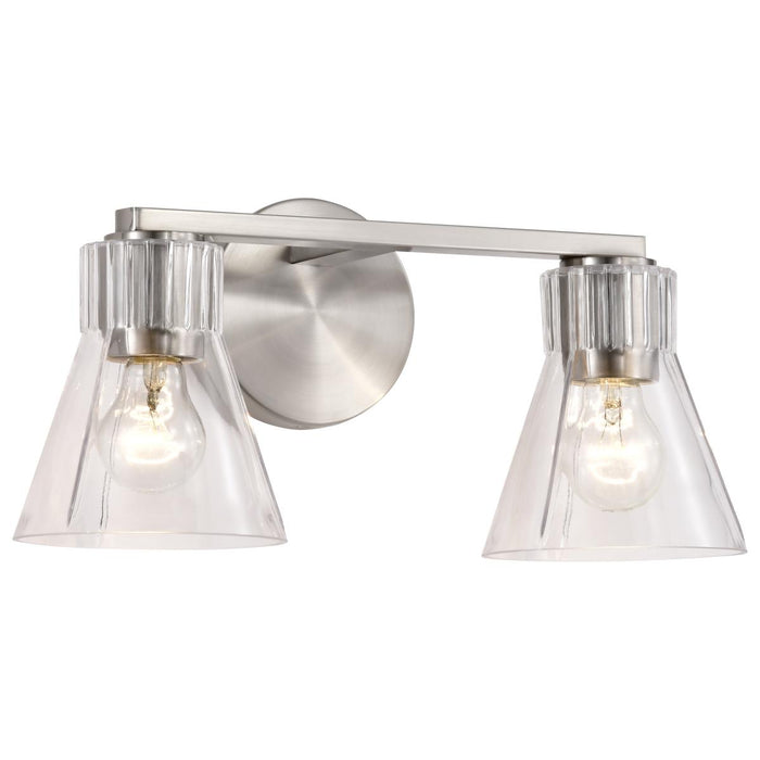 SATCO/NUVO Gianna 2-Light Vanity Brushed Nickel Finish Clear Glass (60-8332)