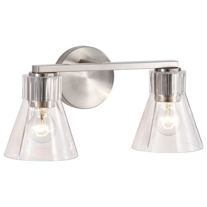 SATCO/NUVO Gianna 2-Light Vanity Brushed Nickel Finish Clear Glass (60-8332)
