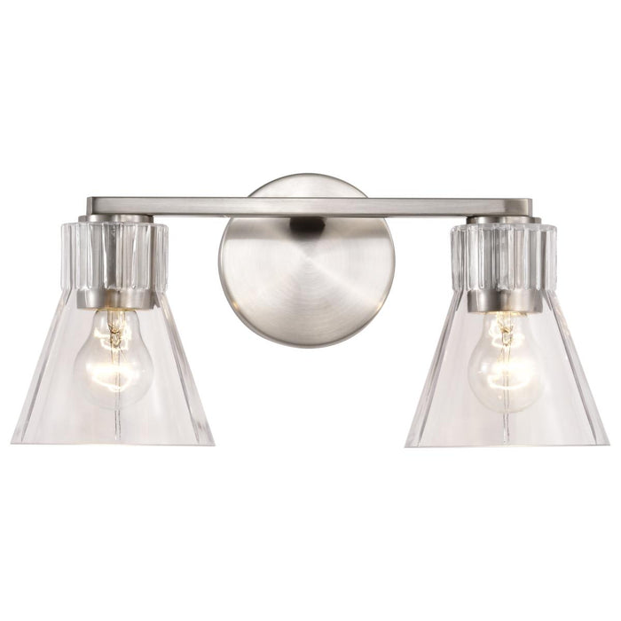 SATCO/NUVO Gianna 2-Light Vanity Brushed Nickel Finish Clear Glass (60-8332)