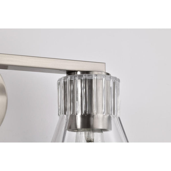 SATCO/NUVO Gianna 2-Light Vanity Brushed Nickel Finish Clear Glass (60-8332)