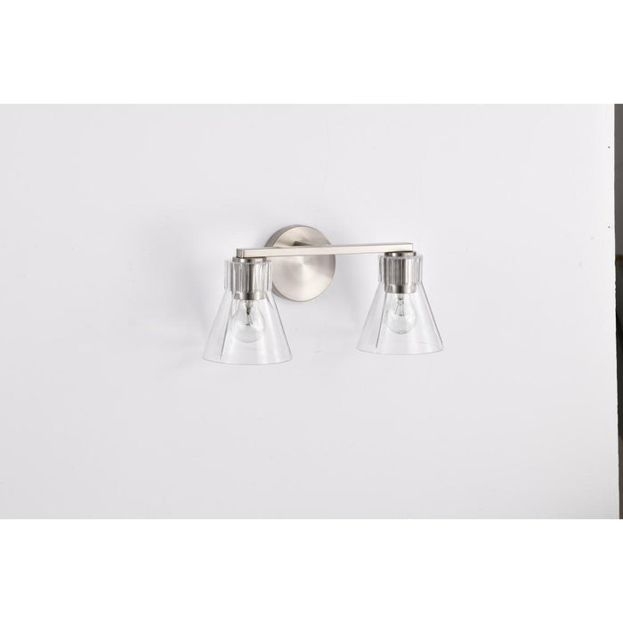 SATCO/NUVO Gianna 2-Light Vanity Brushed Nickel Finish Clear Glass (60-8332)