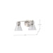 SATCO/NUVO Gianna 2-Light Vanity Brushed Nickel Finish Clear Glass (60-8332)