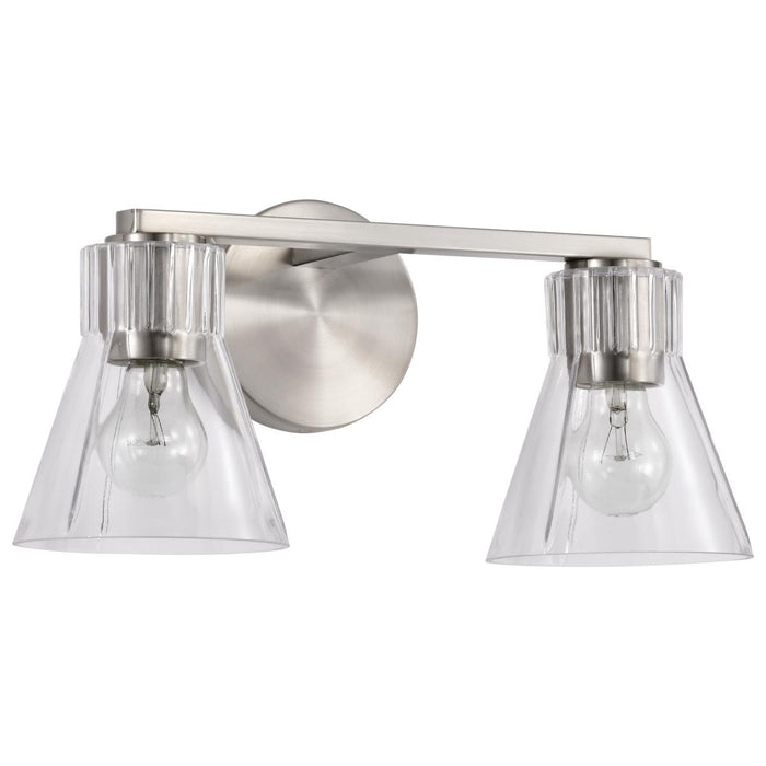 SATCO/NUVO Gianna 2-Light Vanity Brushed Nickel Finish Clear Glass (60-8332)
