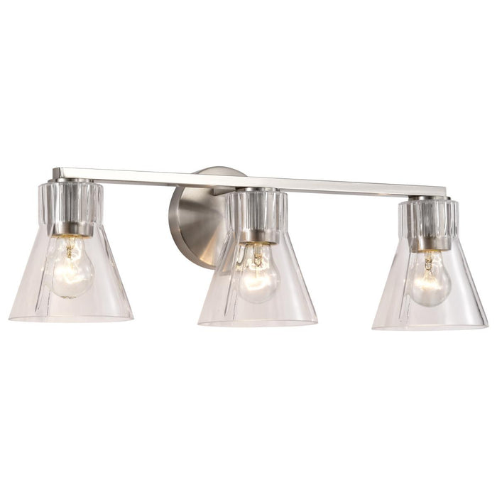 SATCO/NUVO Gianna 3-Light Vanity Brushed Nickel Finish Clear Glass (60-8333)