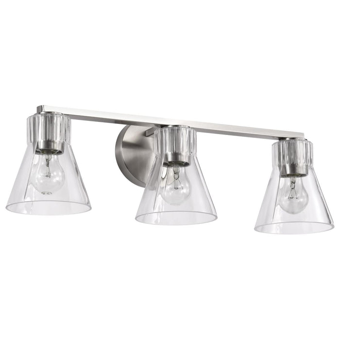 SATCO/NUVO Gianna 3-Light Vanity Brushed Nickel Finish Clear Glass (60-8333)