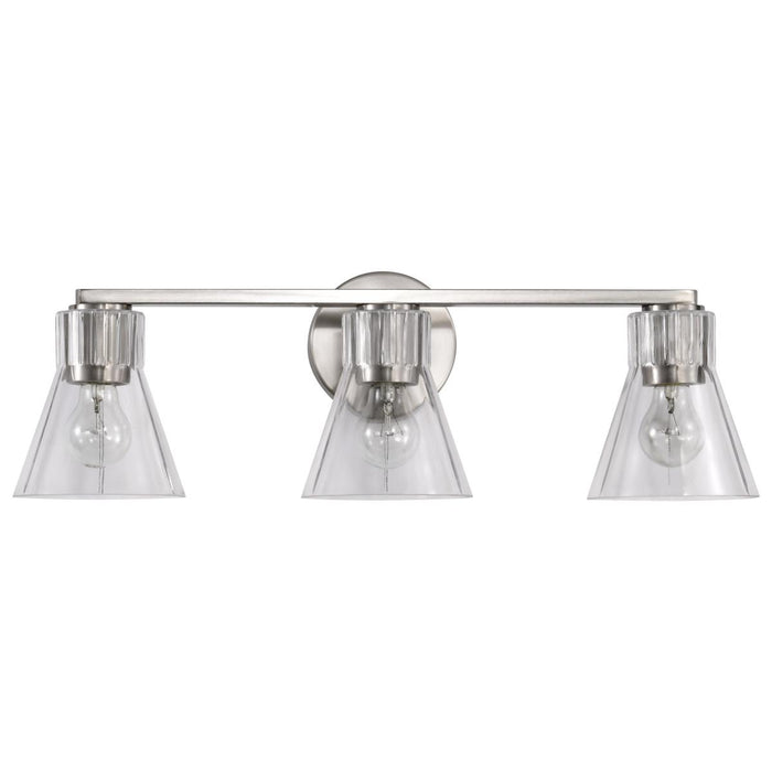 SATCO/NUVO Gianna 3-Light Vanity Brushed Nickel Finish Clear Glass (60-8333)