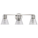 SATCO/NUVO Gianna 3-Light Vanity Brushed Nickel Finish Clear Glass (60-8333)