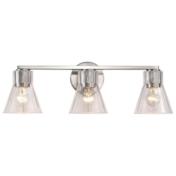 SATCO/NUVO Gianna 3-Light Vanity Brushed Nickel Finish Clear Glass (60-8333)