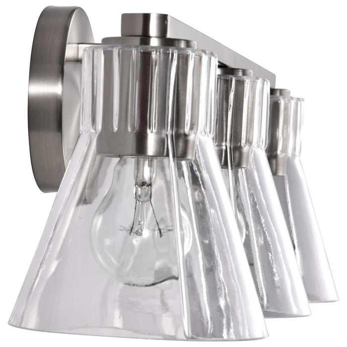 SATCO/NUVO Gianna 3-Light Vanity Brushed Nickel Finish Clear Glass (60-8333)