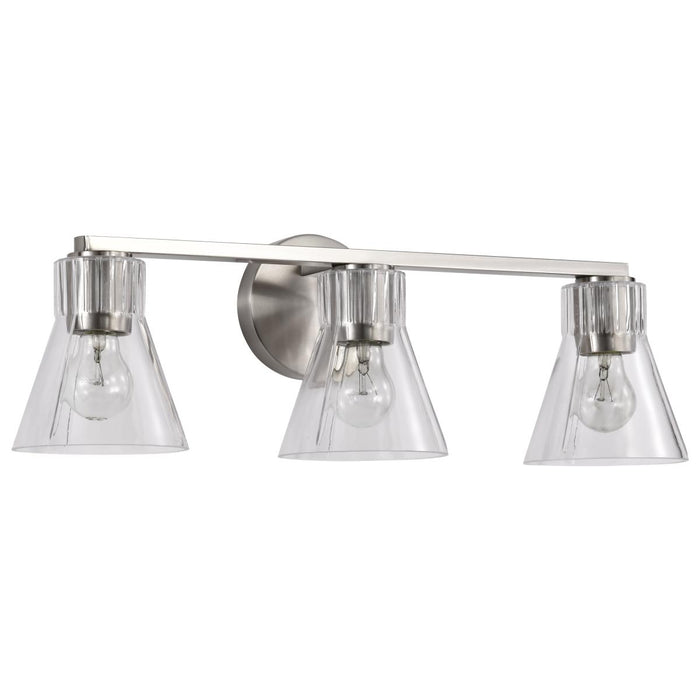 SATCO/NUVO Gianna 3-Light Vanity Brushed Nickel Finish Clear Glass (60-8333)