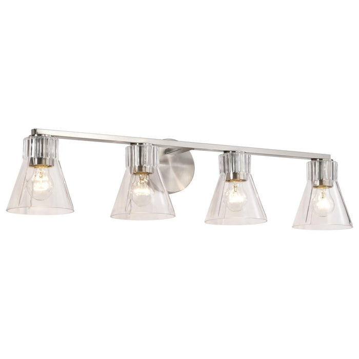 SATCO/NUVO Gianna 4-Light Vanity Brushed Nickel Finish Clear Glass (60-8334)