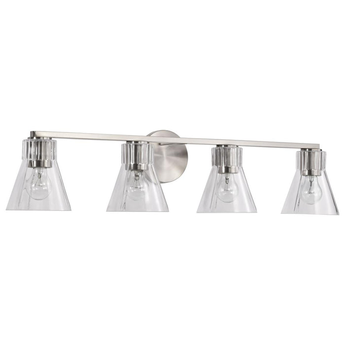 SATCO/NUVO Gianna 4-Light Vanity Brushed Nickel Finish Clear Glass (60-8334)