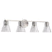 SATCO/NUVO Gianna 4-Light Vanity Brushed Nickel Finish Clear Glass (60-8334)