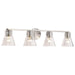 SATCO/NUVO Gianna 4-Light Vanity Brushed Nickel Finish Clear Glass (60-8334)