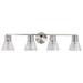 SATCO/NUVO Gianna 4-Light Vanity Brushed Nickel Finish Clear Glass (60-8334)