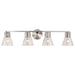 SATCO/NUVO Gianna 4-Light Vanity Brushed Nickel Finish Clear Glass (60-8334)