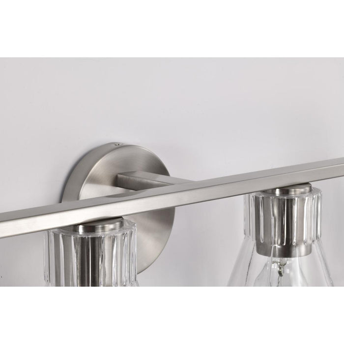 SATCO/NUVO Gianna 4-Light Vanity Brushed Nickel Finish Clear Glass (60-8334)