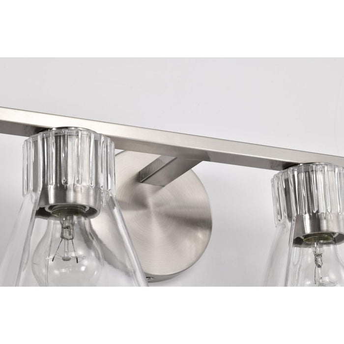 SATCO/NUVO Gianna 4-Light Vanity Brushed Nickel Finish Clear Glass (60-8334)