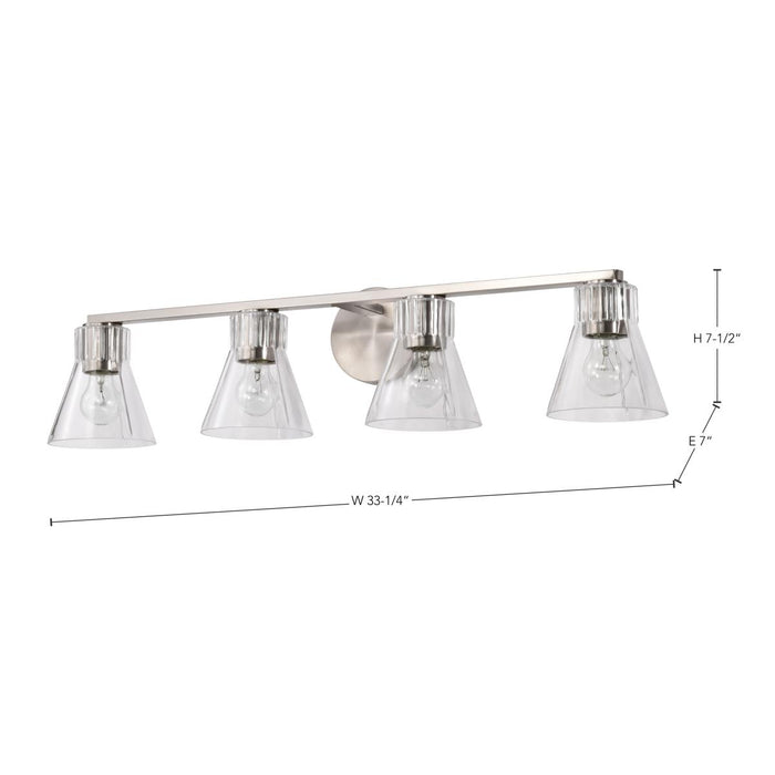 SATCO/NUVO Gianna 4-Light Vanity Brushed Nickel Finish Clear Glass (60-8334)