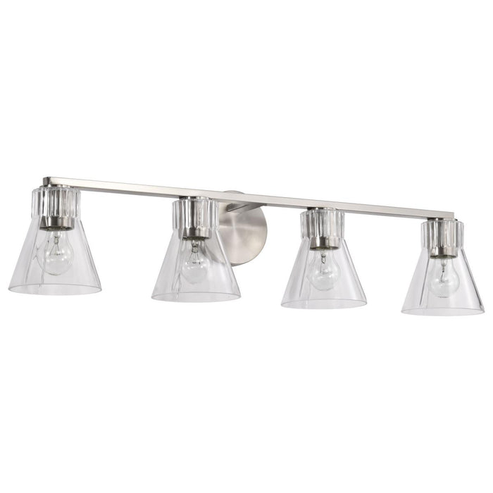 SATCO/NUVO Gianna 4-Light Vanity Brushed Nickel Finish Clear Glass (60-8334)