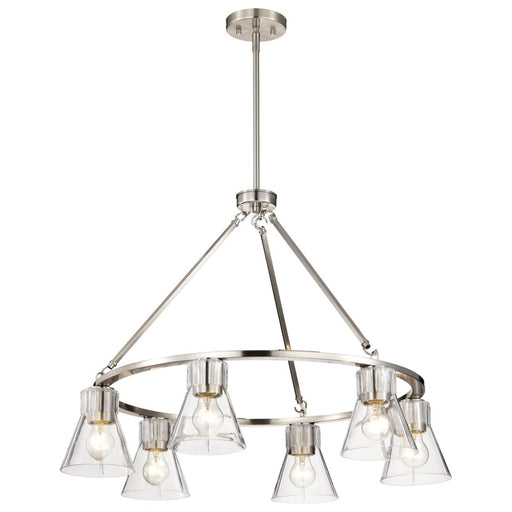 SATCO/NUVO Gianna 6-Light Chandelier Brushed Nickel Finish Clear Glass (60-8335)
