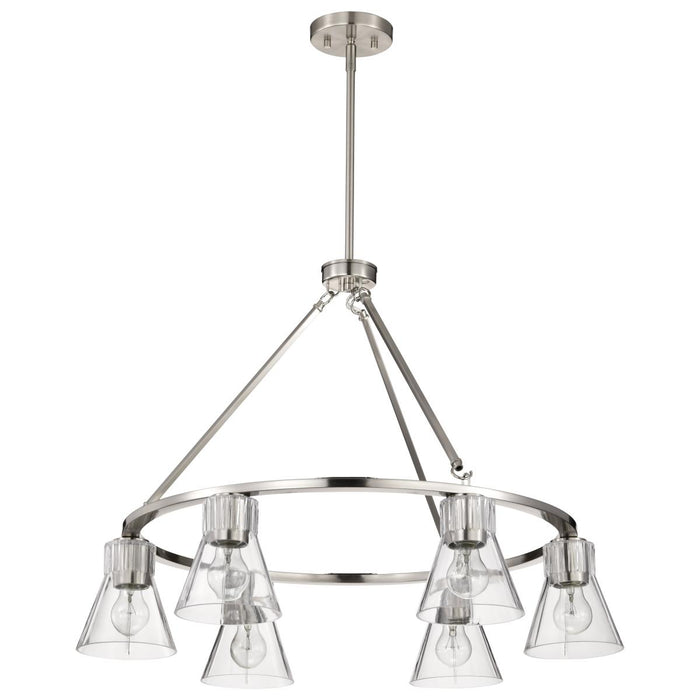 SATCO/NUVO Gianna 6-Light Chandelier Brushed Nickel Finish Clear Glass (60-8335)