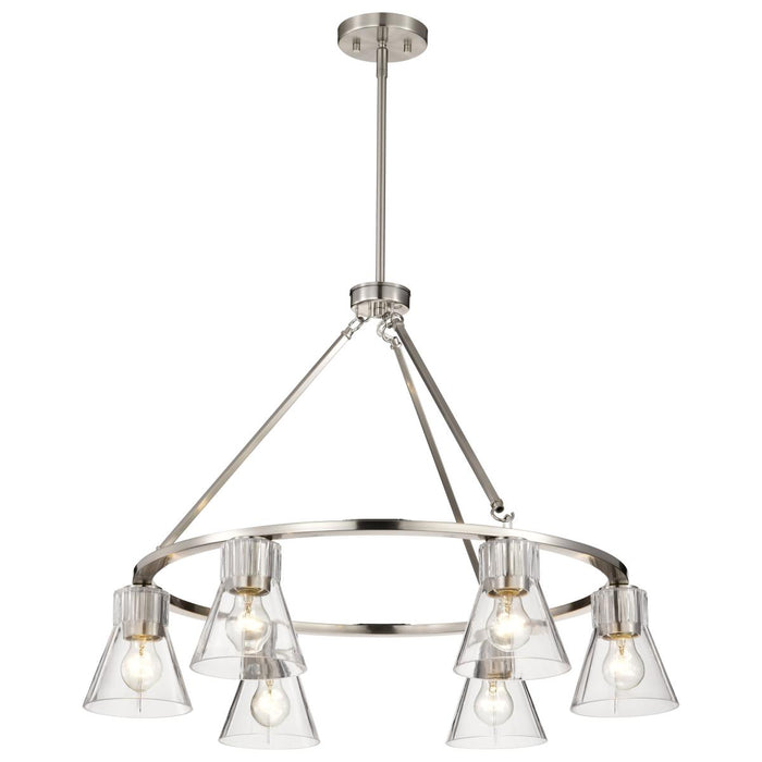 SATCO/NUVO Gianna 6-Light Chandelier Brushed Nickel Finish Clear Glass (60-8335)