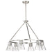 SATCO/NUVO Gianna 6-Light Chandelier Brushed Nickel Finish Clear Glass (60-8335)