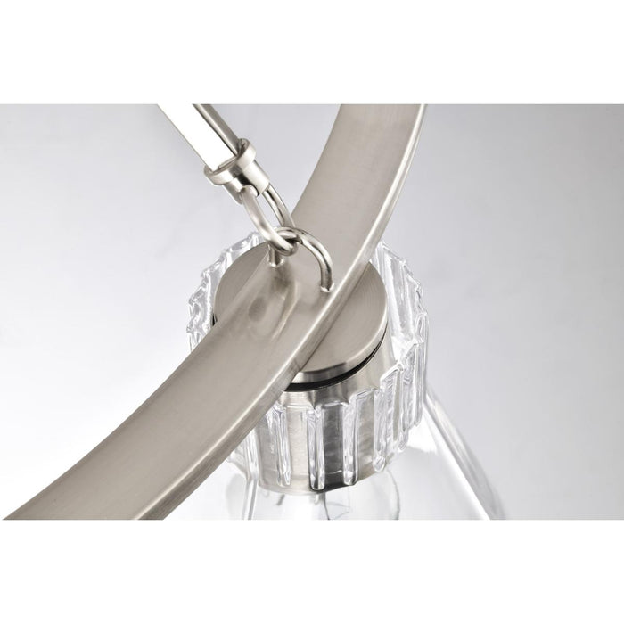 SATCO/NUVO Gianna 6-Light Chandelier Brushed Nickel Finish Clear Glass (60-8335)