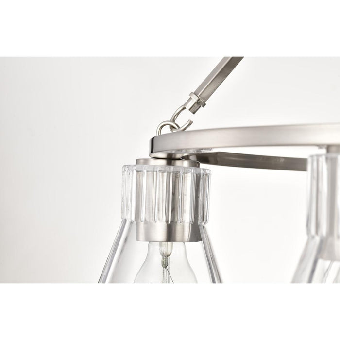 SATCO/NUVO Gianna 6-Light Chandelier Brushed Nickel Finish Clear Glass (60-8335)