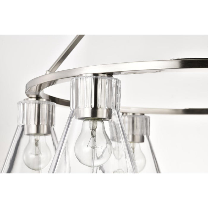 SATCO/NUVO Gianna 6-Light Chandelier Brushed Nickel Finish Clear Glass (60-8335)