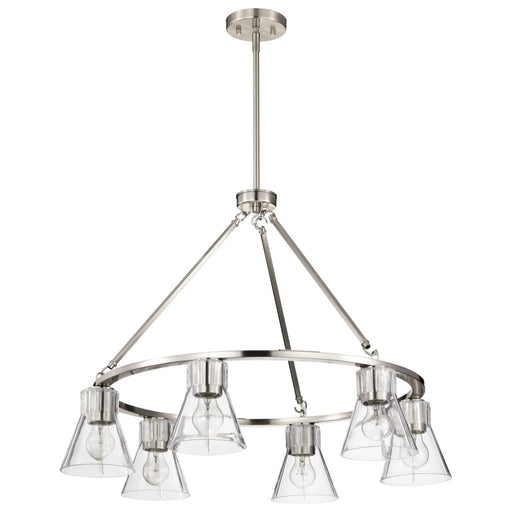 SATCO/NUVO Gianna 6-Light Chandelier Brushed Nickel Finish Clear Glass (60-8335)