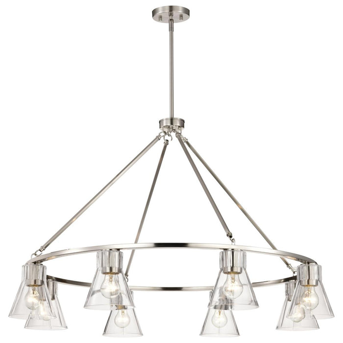 SATCO/NUVO Gianna 8-Light Chandelier Brushed Nickel Finish Clear Glass (60-8336)