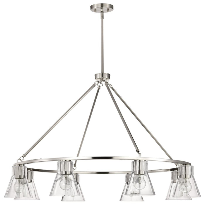 SATCO/NUVO Gianna 8-Light Chandelier Brushed Nickel Finish Clear Glass (60-8336)