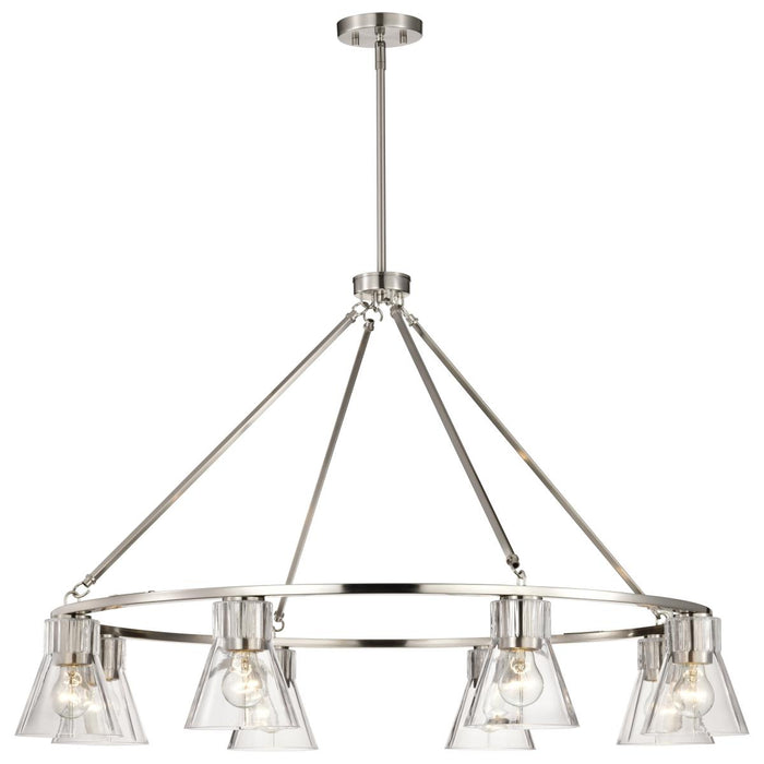 SATCO/NUVO Gianna 8-Light Chandelier Brushed Nickel Finish Clear Glass (60-8336)